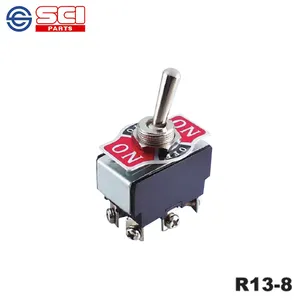 SCI R13-8 מתגי נדנדה כבדים 2 מצבים SPST 10A 125V / 6A 250V AC ON/OFF מתג ראש רועד עם מקסימום. זרם 6