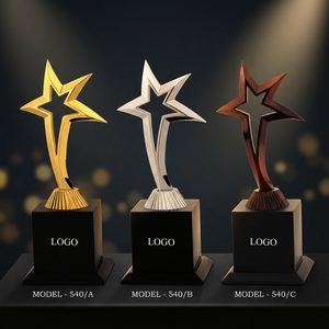 Trofeo Estrella Modelo 540, Chapado en Oro, Plata y Cobre, Grabado Láser, Resistente a los Rayos UV, Fundición a Presión, Metal, Portátil, para Reconocimiento en Deportes y Juegos - Product Image 1