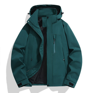 Logotipo personalizable, ropa de trabajo al aire libre de gama alta, resistente al viento, impermeable, soporte de tela de tres pruebas, ajuste holgado para compras grupales de otoño - Product Image 4