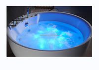 Baignoire de massage d'angle autoportante ovale de luxe en acrylique Hotaqi avec remous et bulles