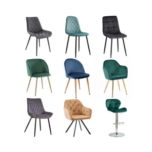 Modern lüks restoran sandalyesi, kadife yemek sandalyesi, döşemeli Sillas, oturma odası mobilyaları, ucuz yeni tasarım