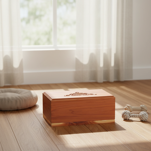 Modern Square Eco-friendly Aromatic Cedar Wood Pet Urn <strong>for</strong> Dogs Funeral Animal Cremation <strong>Box</strong> <strong>Ashes</strong> - Product Image 6