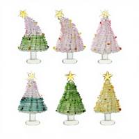 Geborsteld glas Gekleurd helder kwarts Kerstboom Kristal Ambacht Creatief Bureaubladdecoratie Kantoor Kerstmis Nieuwjaar Kinderen