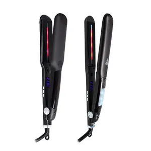 2024 New Professional Steam Titanium Plate Infrared Flat Iron Steam Hair Straightener 2 In 1 Hair Straightening Curling iron