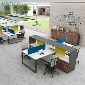Modern 2 4 6 Person <b>Solid</b> <b>Wood</b> Office Partition Call Center Cubicle Workstation with Open Workspace <b>Desk</b> Modular Office Design - Product Image 2