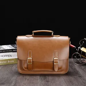 비건 가방 모양 디자인 비즈니스 가방 스냅 버튼 서류 가방 노트북 가방 가죽 메신저 가방 핸드백