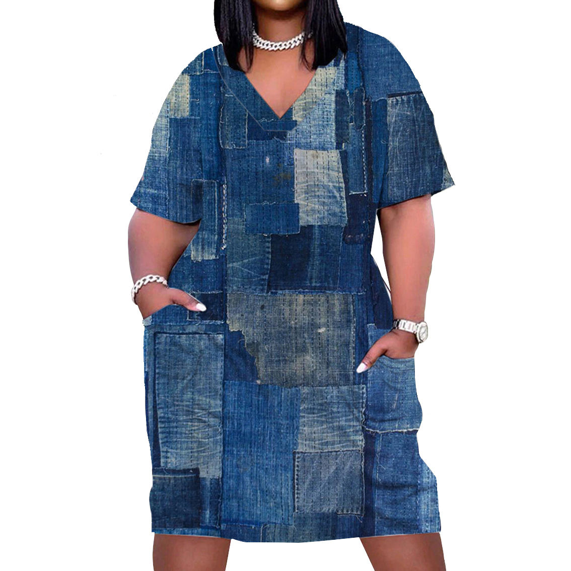 Denim Dresses Plus Size Trendy Casual Women's Fashion