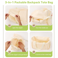 Sac à dos convertible 3-en-1 25L, pochette de rangement compacte pliable, sac fourre-tout imperméable pour les voyages, les trajets quotidiens et la randonnée, prêt à être expédié