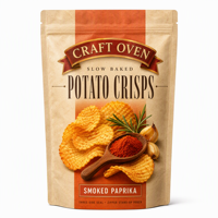 Sachet d'emballage personnalisé pour chips de pommes de terre, scellé sur trois côtés, pochette verticale, qualité alimentaire, résistant à l'humidité, vente en gros