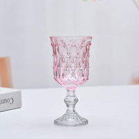 Klassieke luxe loodvrije transparante wijnglazen met diverse patronen, roze duurzame witte wijnglazen voor bruiloften