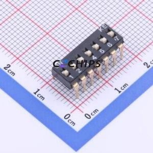 DSIC07LHGET DIP Switch Through hole Component (THT) Switch Single Pole Single Throw 7 2.54mm 25mA - Product Image 1