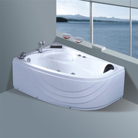 Baignoires en verre transparent de conception moderne en acrylique blanc cascade avec fonction massage