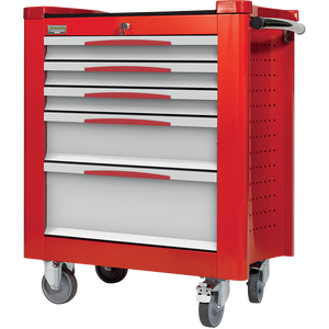 FG 150R/5G Tool Cabinet Red 5 <b>Drawer</b> Rolling Storage With Lock And Casters For <b>Workshop</b> Use - Product Image 1