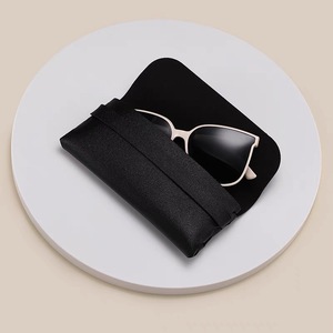 Étui à lunettes rétro rectangulaire semi-rigide 6-8,9 pouces, couleur unie, accessoires pour lunettes - Product Image 2