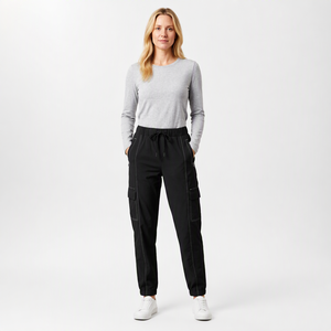 <span class=keywords><strong>Pantaloni</strong></span> da Jogging Casual da <span class=keywords><strong>Donna</strong></span>, <span class=keywords><strong>Neri</strong></span>, Vestibilità Ampia, Multi-tasca, Comodi con Vita Elastica - Product Image 1