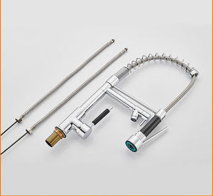 Grifo de cocina de latón de gran precisión con alimentación CNC, acabado cromado, para agua fría y caliente, de un solo orificio, con dos funciones - Product Image 4