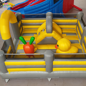 Castillo Inflable de PVC con Tobogán para Niños, Diseño de Patito, Portátil para Interiores/Exteriores - Product Image 1