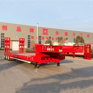Fábrica 3 <span class=keywords><strong>Ejes</strong></span> 70 Ton 40 Ft 40 Ton 50 Tons Cargador Extensible Hidráulico <span class=keywords><strong>Usado</strong></span> Lowbed Truck Lowboy Low Bed Semirremolque para la venta - Product Image 4