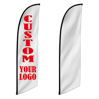 Drapeaux plume personnalisés à faible MOQ, fond blanc, 7,5 pi, 9 pi, 10 pi, toutes couleurs et tailles (2,8 m, 3,3 m), drapeaux volants pour toile de fond