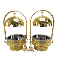 Réchaud de buffet en acier inoxydable noir 8L avec chauffage au combustible pour service de buffet hôtelier