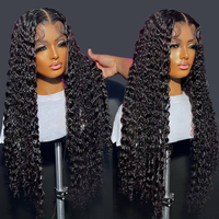 Perruque en dentelle HD complète, style Water Wave, avec pointes épaisses, 100% cheveux humains brésiliens vierges non traités, vente en gros