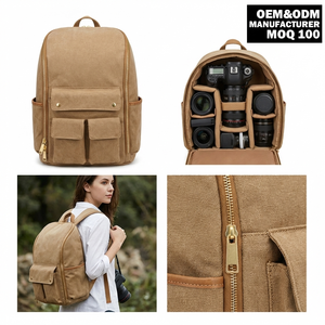 Sac à dos pour appareil photo reflex numérique DSLR SLR, <span class=keywords><strong>grand</strong></span> format, portable, résistant, en toile, pour photographes professionnels, pour l'extérieur - Product Image 1