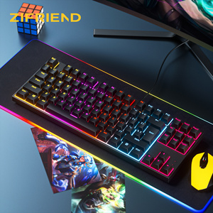 OEM Wired Plug Play Metal RGB Backlit 87 Keys Gaming Mechanical Double Skin Milk Pudding Sublimation Laptop Desktop Color Puddin - Product Image 5
