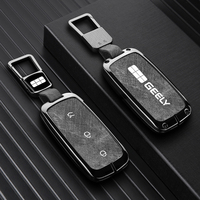 Étui de protection en alliage de zinc et cuir pour clé de voiture Geely Galaxy L6 L7 E8 Sedan EX2 EX5, avec porte-clés et accessoires