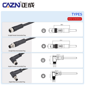 M8 3 4 5 6 8 Pin Gerade und Abgewinkelte Stecker und Buchsen, Übermoldet, mit oder ohne Abschirmung, PVC/PUR-Kabel, 1/2/5 Meter - Product Image 5