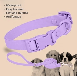 Özel su geçirmez anti-mantar PVC kaplı naylon Pet Pet güvenlik için tüy dekorasyon ile köpek göğüs tasması lüks hızlı bırakma - Product Image 5