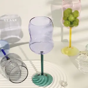 Copo de vidro colorido de borosilicato alto, copo de água para beber, copo resistente ao calor, copo de vinho doméstico colorido