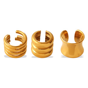 ต่างหูรูปตัวยูทรงเรขาคณิต สแตนเลสสตีล ชุบทอง 18K เครื่องประดับแฟชั่นสำหรับทุกเพศ - Product Image 5