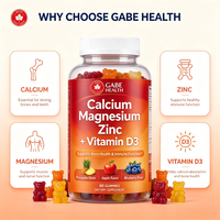 Gummies OEM Marque Blanche Calcium Magnésium Zinc Vitamine D3 4-en-1 pour la Santé Osseuse et Immunitaire, 60 Comprimés pour Adultes, Personnalisables