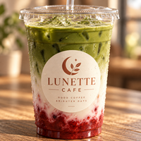 Gobelets en plastique transparent personnalisés PET à usage unique avec couvercles pour café glacé, thé au lait, café à emporter, vente en gros pour restaurants
