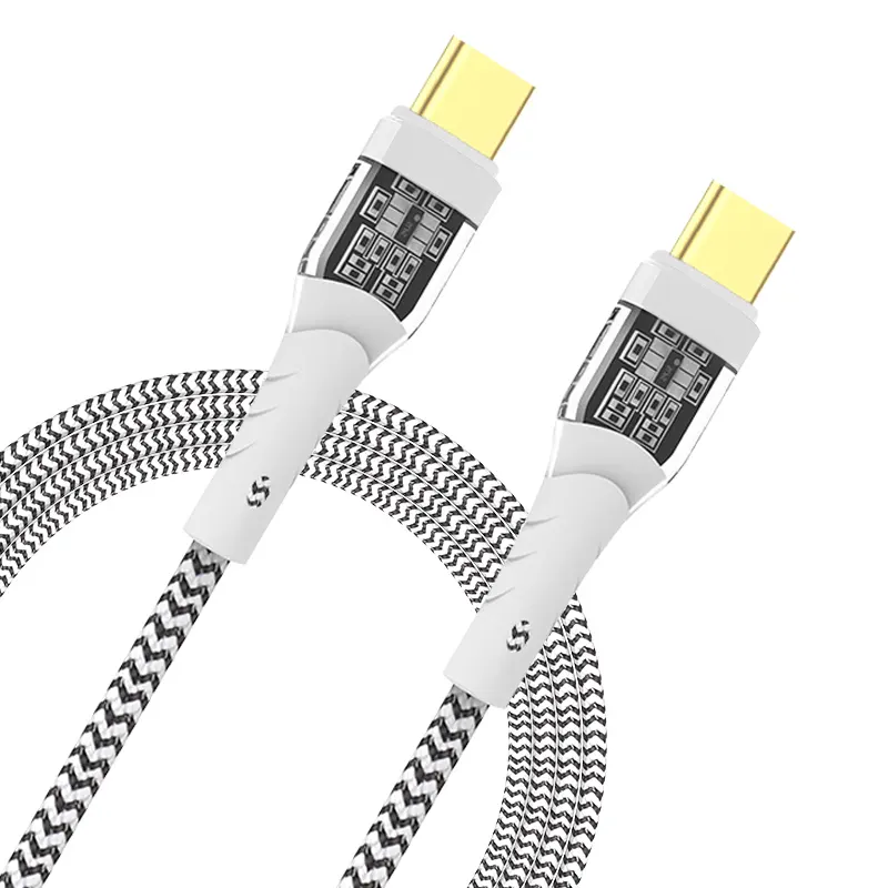 במגמת מוצרי בטיחות חזותי USB C כבל OEM ODM 1m 3.3ft ברור פלסטיק סוג c USB חכם נייד מכשיר