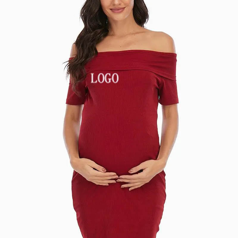 Wholesale Pregnant Clothes Women White Maxi Dress Maternity Photoshoot Dress For Pregnant Women