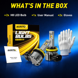 Ampoules LED de feux antibrouillard AUXITO H10 9145 3000K Jaune Doré, Kit de feux antibrouillard ambrés plus lumineux, Remplacement OEM 1:1 pour voitures, camions, SUV - Product Image 4