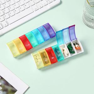 กล่องพลาสติกแบบพกพา 7 ช่อง สำหรับจัดเก็บยา 7 วัน สำหรับขายส่ง - Product Image 4
