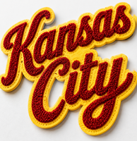 Écusson brodé personnalisé Kansas City, thermocollant, pour vêtements, avec logo brodé ou patch chenille