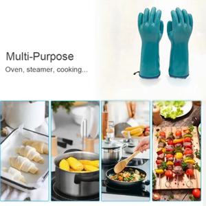 Wholesale Thickened Waterproof BBQ Safety <b>Gloves</b> Heat Resistant <b>Oven</b> Mitts Customizable Kitchen Grill Oil Grilling Mitts Factory - Product Image 5