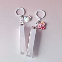 Tube de gloss à lèvres personnalisé avec logo, boîte d'emballage, tube en plastique vide pour gloss à lèvres avec pendentif porte-clés