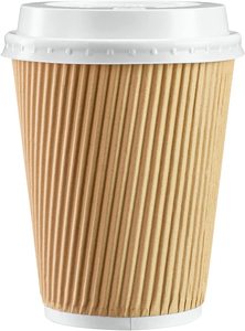 Disposable Hot Coffee <strong>Cups</strong> - Premium Quality Kraft Triple <strong>Wall</strong> Insulated <strong>Ripple</strong> <strong>Paper</strong> <strong>Cup</strong> Party - Disposable Coffee <strong>Cups</strong> - Product Image 4