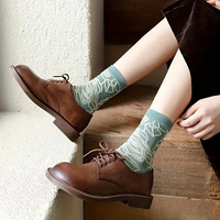 Vente en gros de chaussettes tricotées en coton de couleur personnalisée vintage d'automne à séchage rapide, respirantes et durables.
