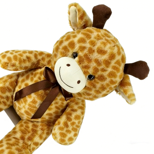 Peluche de Jirafa con Manchas Personalizable con Cinta Marrón - Animal de Peluche Suave Sentado, Decoración de Guardería Safari y para la Hora de Dormir de los Niños - Product Image 3