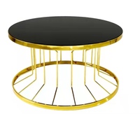 Table basse moderne en acier inoxydable, forme circulaire, dorée ou argentée, moderne, pour le salon, or ou argent