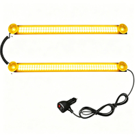 Barra de Luces LED Estroboscópicas de 16 Pulgadas para Parabrisas, Luz de Advertencia Intermitente de Emergencia con Soporte de Ventosa