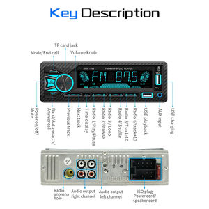 Autoradio ISO haute puissance T1789 1 DIN récepteur USB TF Aux Audio lecteur MP3 avec 7 couleurs éclairage écran tactile <span class=keywords><strong>Pioneer</strong></span> - Product Image 5
