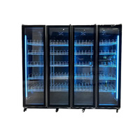 Réfrigérateur vertical pour boissons avec porte en verre, 2/3/4 portes, refroidissement par compresseur, pour supermarchés et bars
