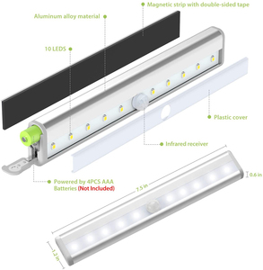 TAIKOO-tira De luces Led para interiores, <span class=keywords><strong>Sensor</strong></span> De Movimiento Pir, <span class=keywords><strong>2</strong></span> vatios, 10 leds, Con <span class=keywords><strong>Sensor</strong></span> De Movimiento - Product Image 2