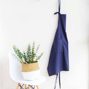 Japanese Korean Cotton Linen Work Bib Generous Simple Waist Custom Sleeveless <b>Gardening</b> Apron Cleaning for Flower Shop - Product Image 6